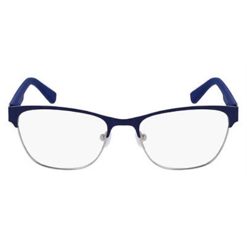 Lacoste L3112 Eyeglasses Kids Matte Blue Cat Eye 49mm