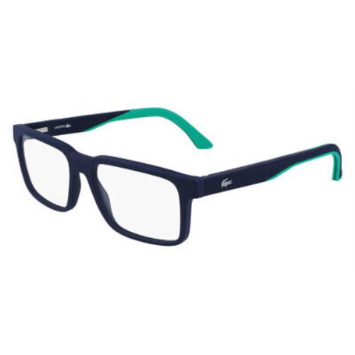 Lacoste L2922 Eyeglasses Men Blue Rectangle 55mm