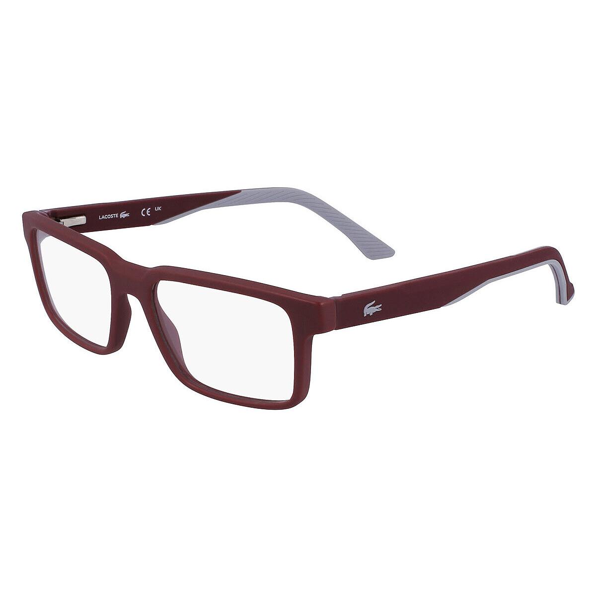 Lacoste L2922 Eyeglasses Men Dark Red Rectangle 53mm