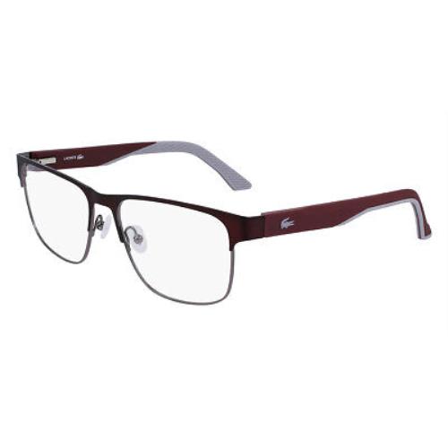 Lacoste L2291 Eyeglasses Men Dark Red Square 56mm - Frame: Dark Red, Lens: