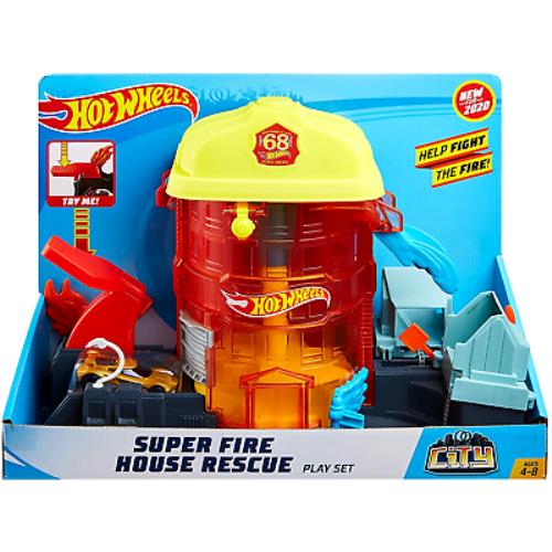 Hot Wheels City Super Fire House Rescue Play Set Themed Playset Kids Car Toy