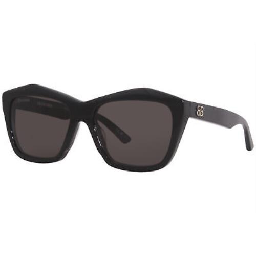 Balenciaga BB0216S 001 Sunglasses Women`s Black/dark Grey Lens Square Shape 57mm