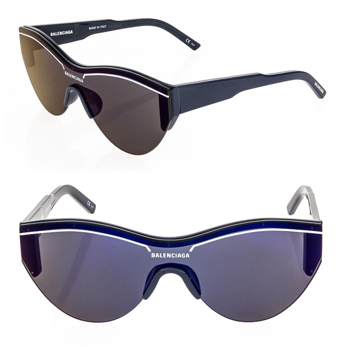 Balenciaga Ski 0004 Navy Blue Shield Mask Fashion Sunglasses BB0004SA Unisex 010