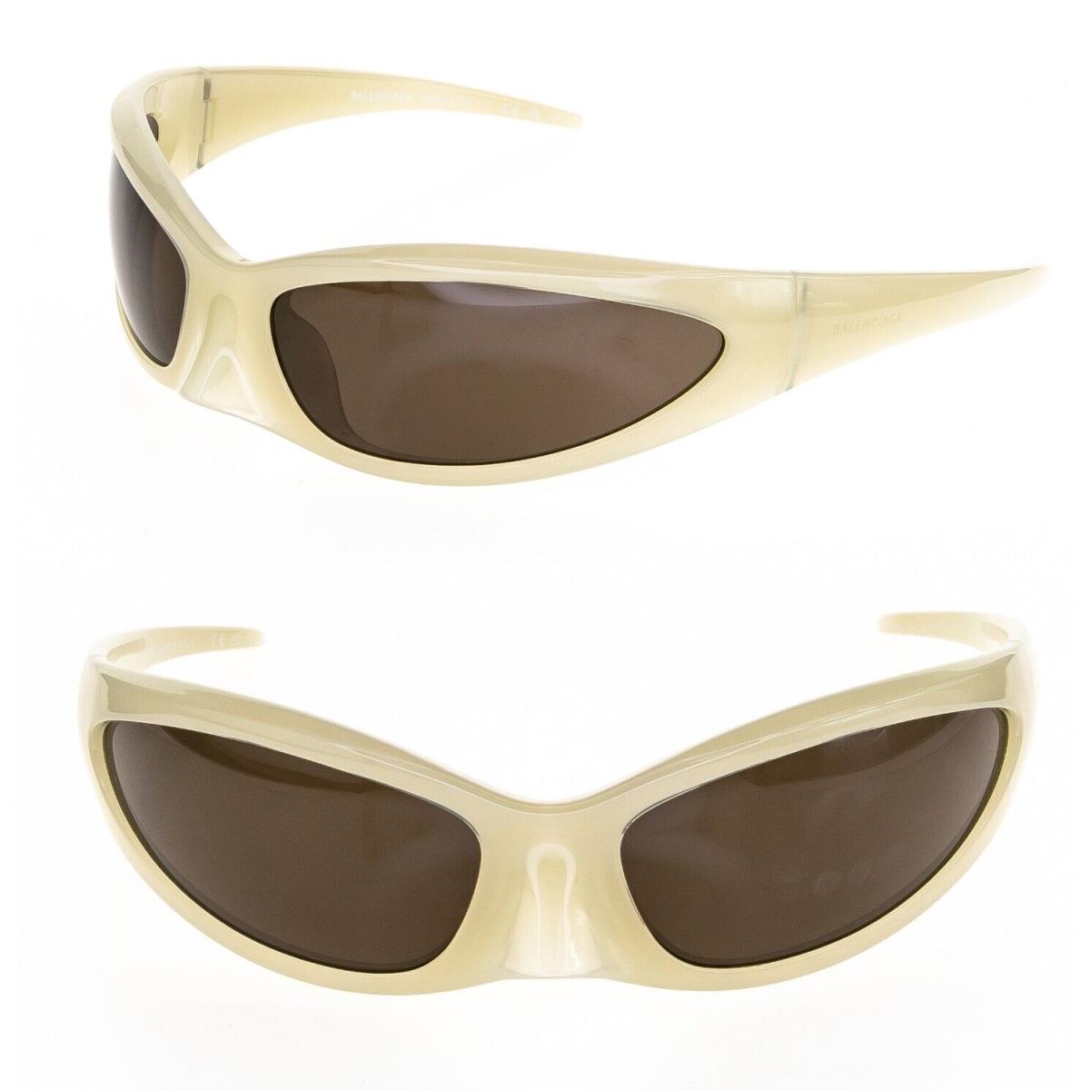 Balenciaga Skin 0251 Wrap Cat Mask Light Yellow Brown Sunglasses BB0251S 003