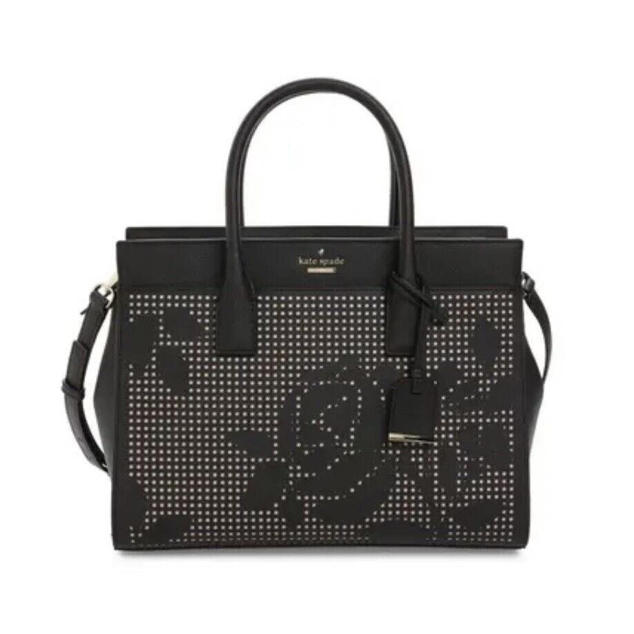 New Kate Spade New York Cameron Street Perforated Candace Satchel PXRU7723 Black