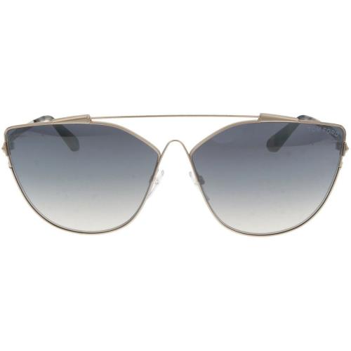 Tom Ford FT563 28C Pale Gold Blue Gradient Lens Sunglasses 64mm