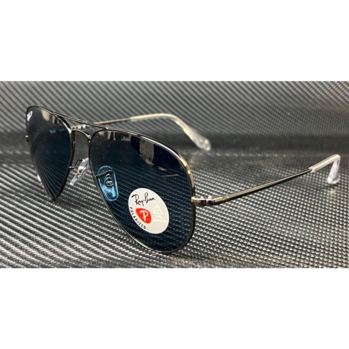 Ray Ban RB3689 004 S2 Gunmetal Aviator 58 mm Unisex Polarized Sunglasses