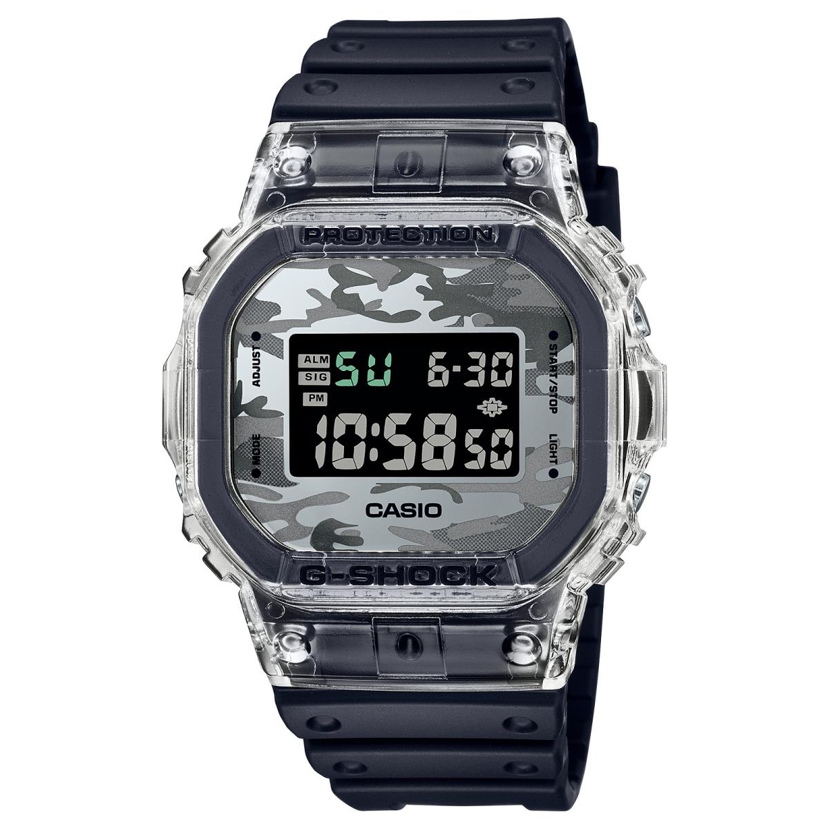 Casio G-shock Transparent/black Camouflage Watch DW-5600SKC-1 - Ships Free