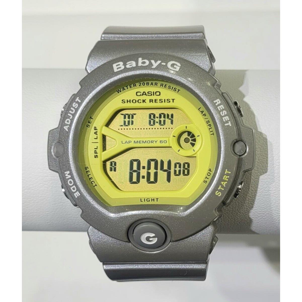 Casio Baby-g Grey Neon Yellow Runner`s Wristwatch Ref BG-6903-8DR