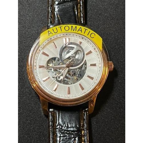 Invicta Vintage Rose Gold 22579 Automatic 45Mm Skeleton Silver Dial Men`s Watch