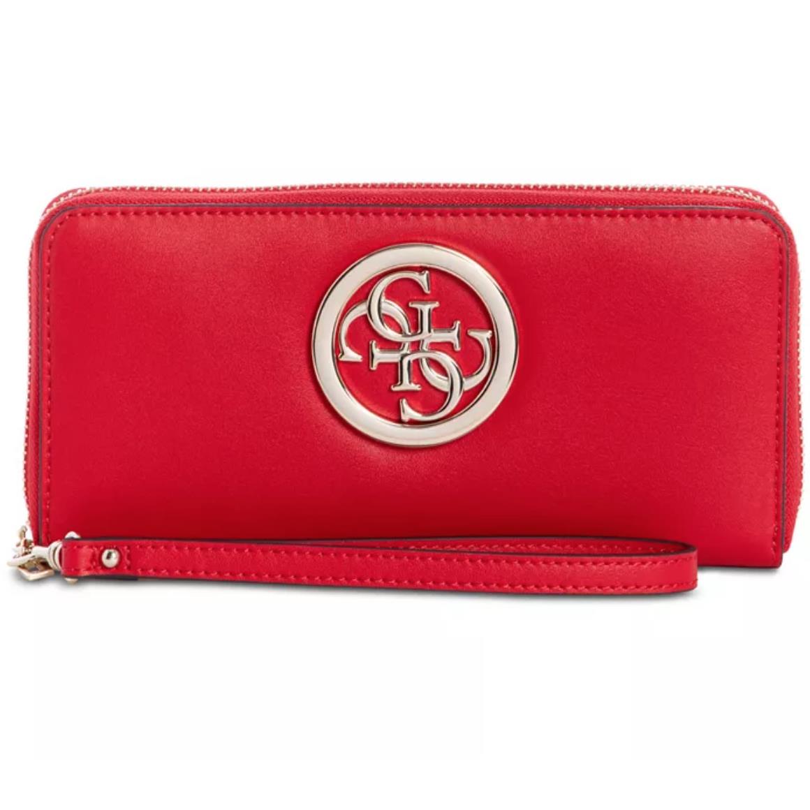 Guess Womens Red Rodeo Zip Around Wallet A1632