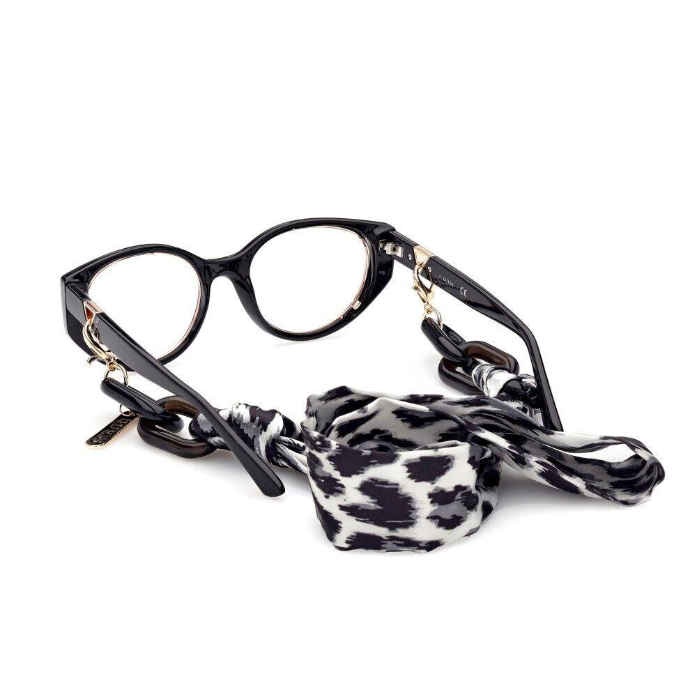 Guess GU 2885 001 Eyeglasses Shiny Black Women Frame w/ Accessory 52-20-140