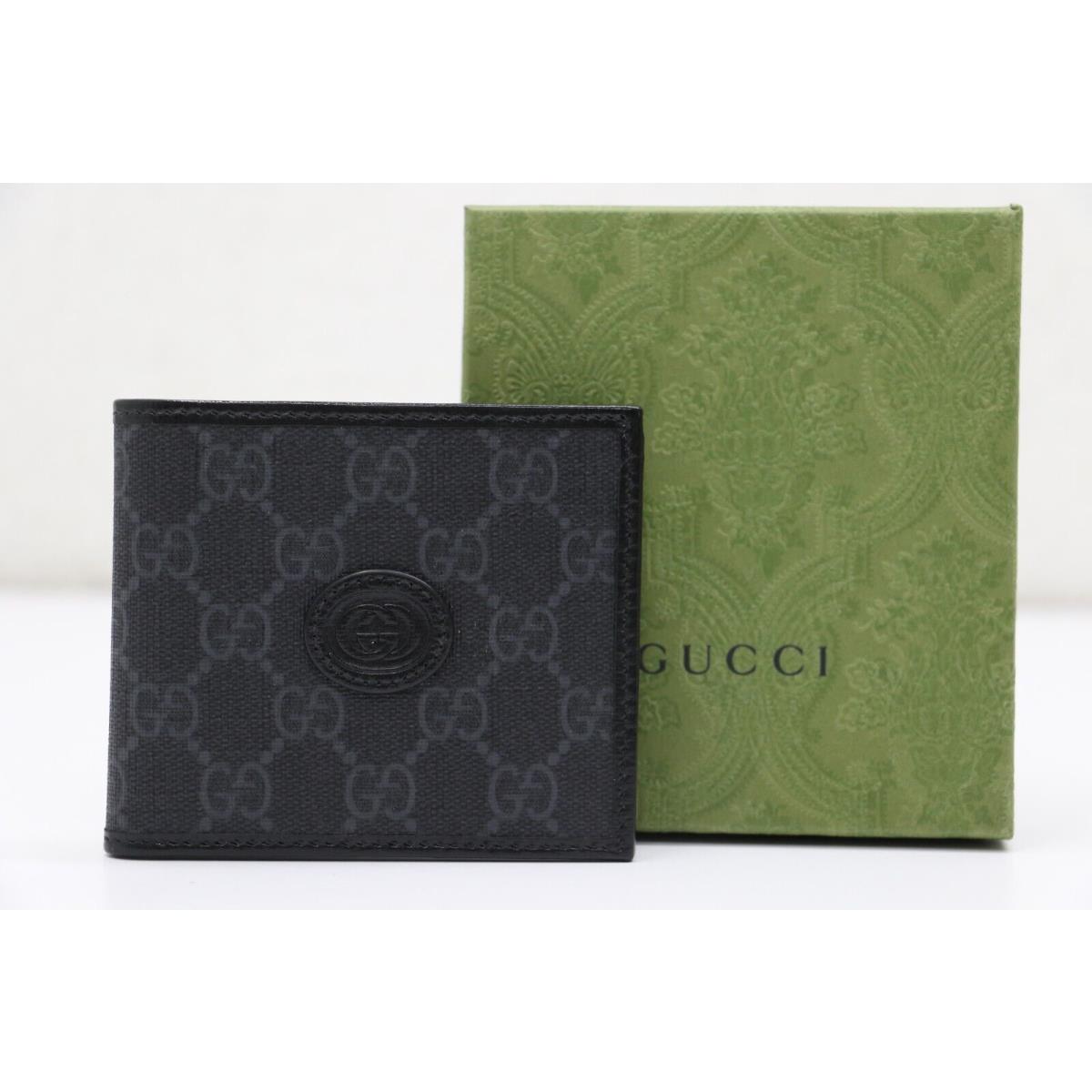 Gucci Men`s Leather Trimmed/canvas Wallet with Interlocking G