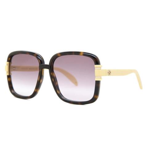 Gucci GG1066S - 004 Havana/ Purple Gradient Butterfly Women`s Sunglasses - Black , Havana Frame, Purple Lens