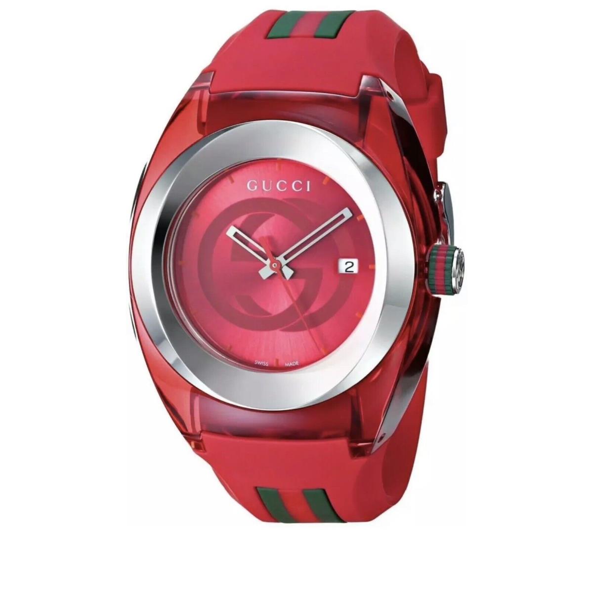 Gucci Sync Xxl YA137103 Red Rubber Band Red Dial Unisex Watch - Red Dial, Red Band