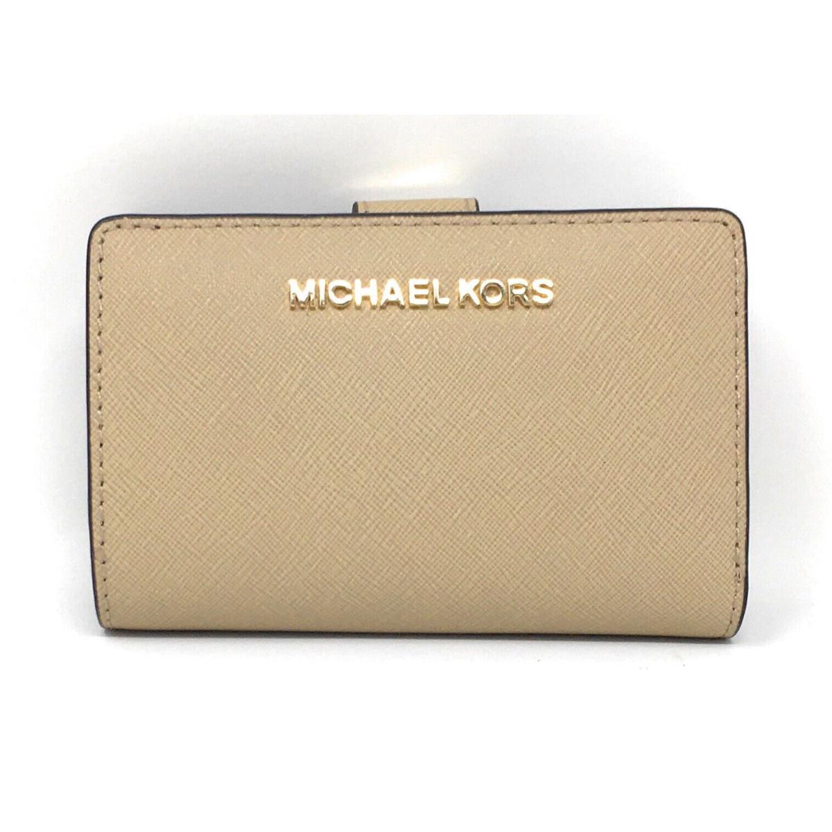 Michael Kors Jet Set Travel Saffiano Leather Bifold Zip Coin Wallet