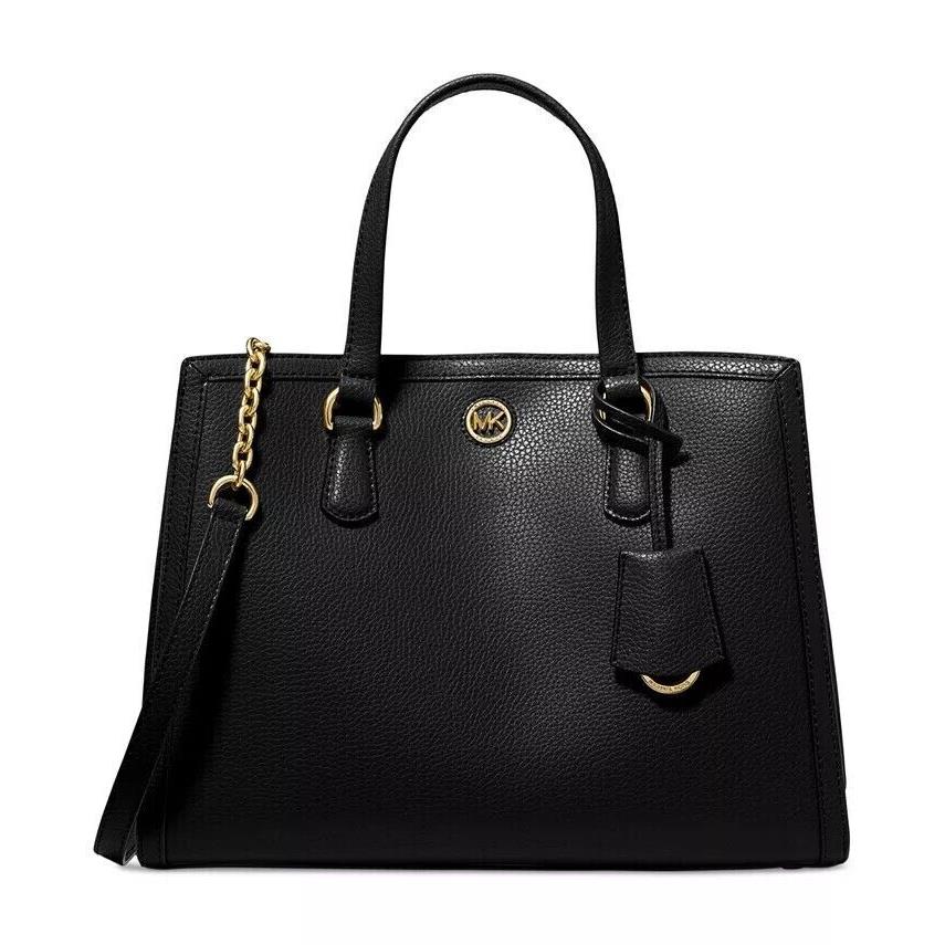Michael Kors Chantal Medium Satchel / Crossbody Black Leather Dust Bag