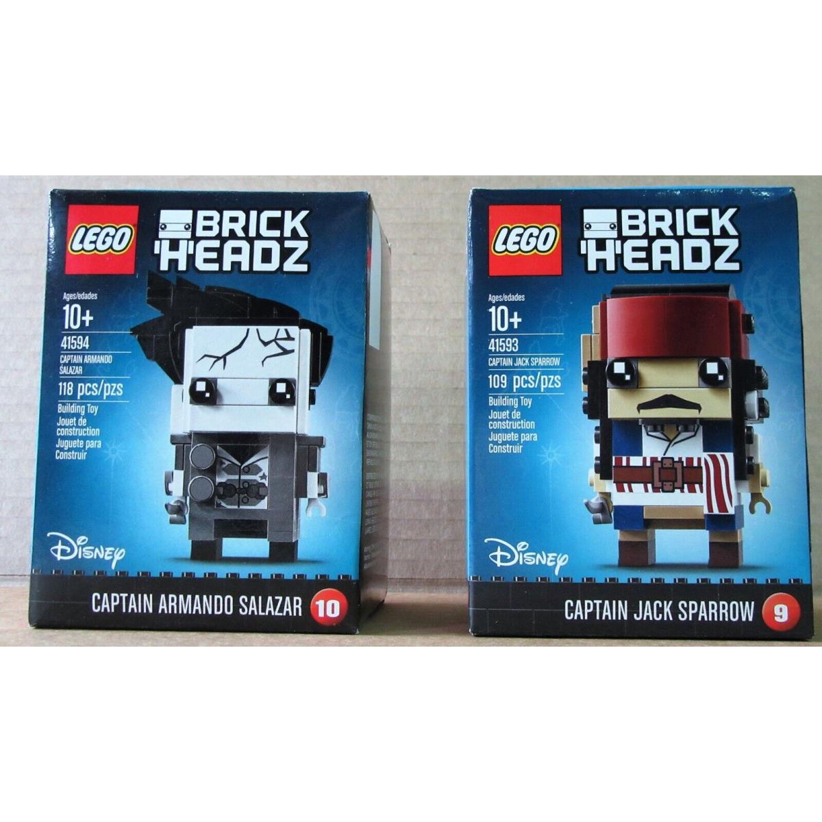 Lego Brickheadz 41593 Jack Sparrow and 41594 Armando Salazar Nisb Retired