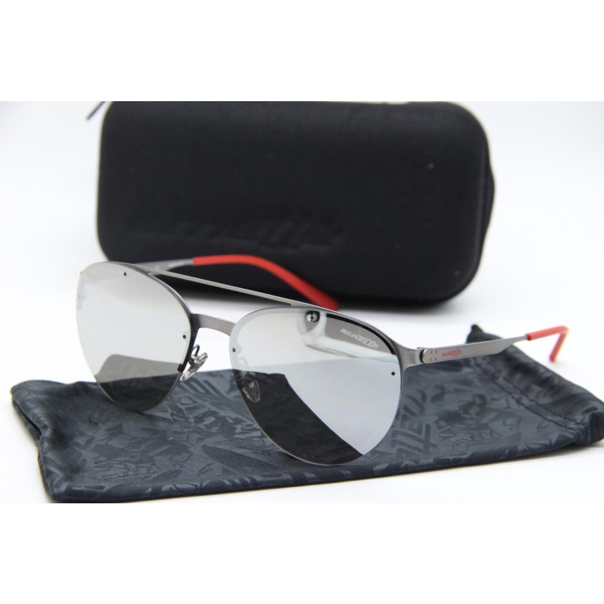 Arnette Dweet D 3075-700/6G Gunmetal Red Sunglasses W/case 57-15