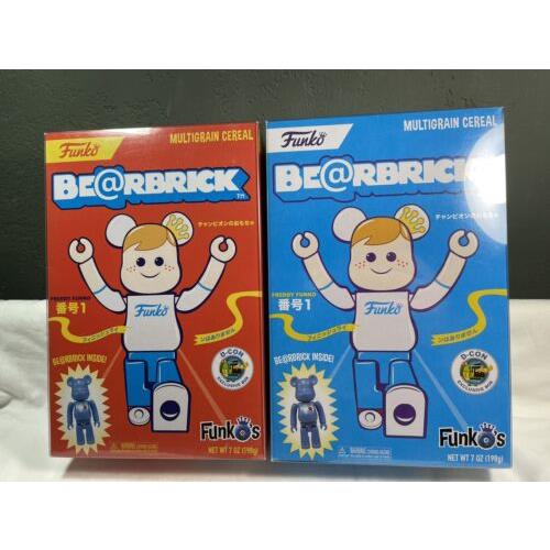 Funko`s Be@rbrick Cereal Box - BE Rbrick - Freddy - D-con Exclusive Red Blue Boxes