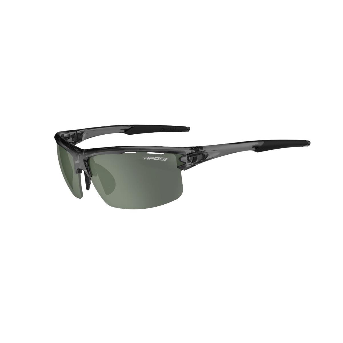 Tifosi Rivet Blackout Crystal Gunmetal White Satin Tactical Readers Sunglasses Crystal Smoke Enliven GOLF