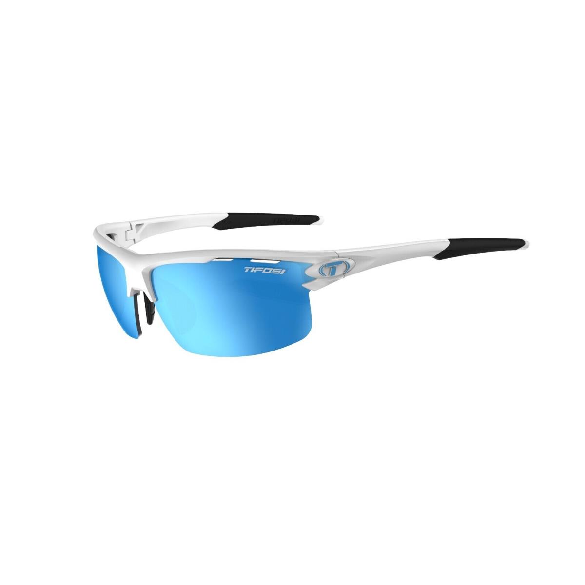 Tifosi Rivet Blackout Crystal Gunmetal White Satin Tactical Readers Sunglasses Matte White Clarion Blue CYCLING