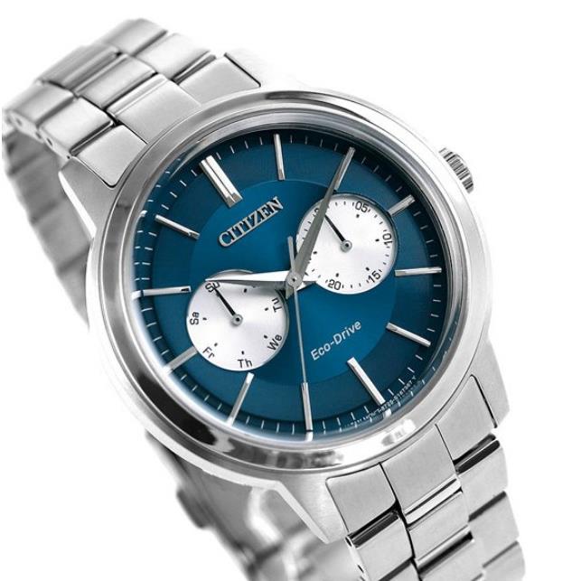 Citizen Collection Watch BU4030-91L Eco Drive Silver Band Blue Dial Round Face