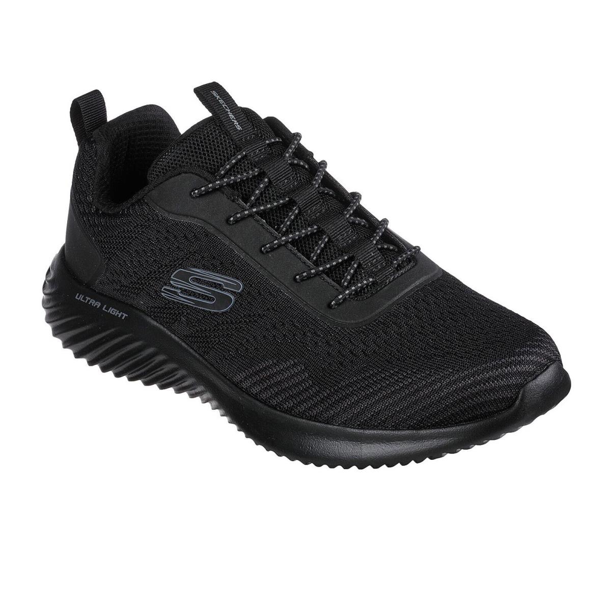 Skechers Wide Fit Slip On Black Men Sport Comfort Shoes Flex Memory Foam 232377