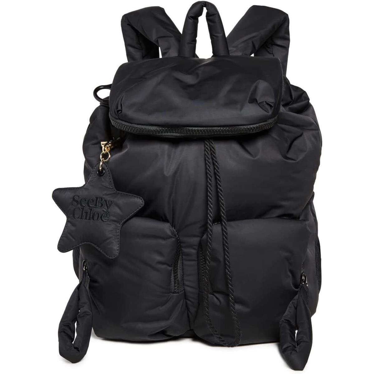 See By Chloe Hb Women Backpack Joy Rider Adjustable Strap Nylon Bag Black OS