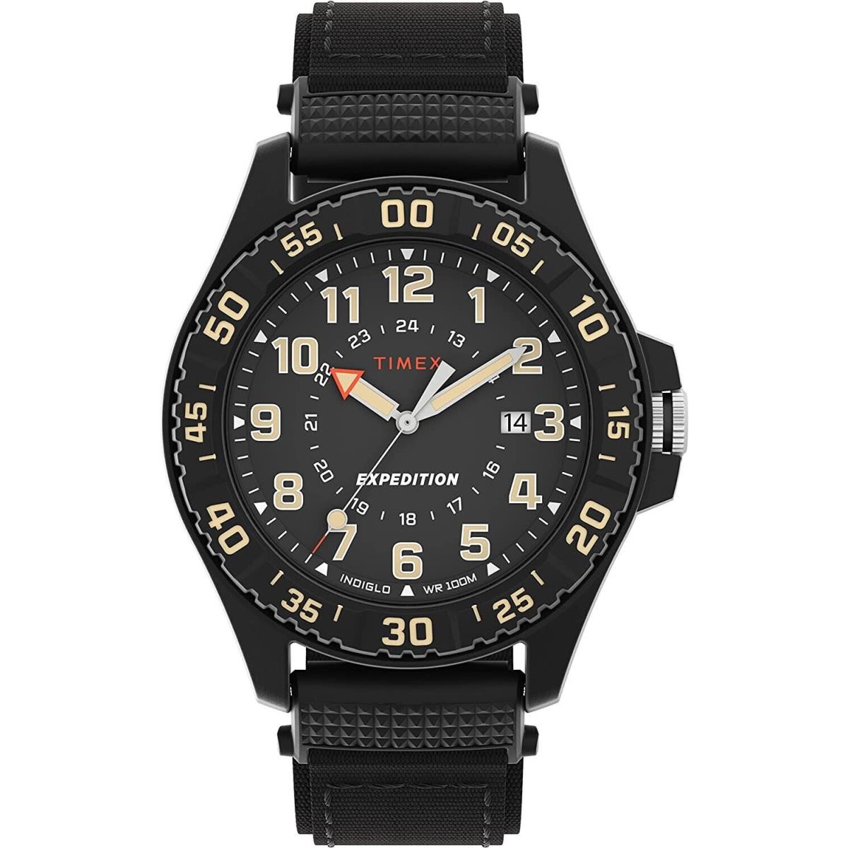 Timex TW4B26300 Expedition Acadia Rugged 42mm Mixed Material Fabric Strap Watch - Dial: Black, Band: Black, Bezel: Black
