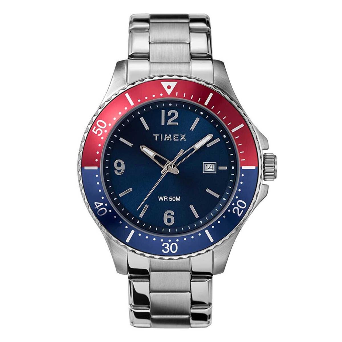 Timex Men`s TW2U29000 Diver-inspired 43mm Case Stainless Steel Blue Dial Watch