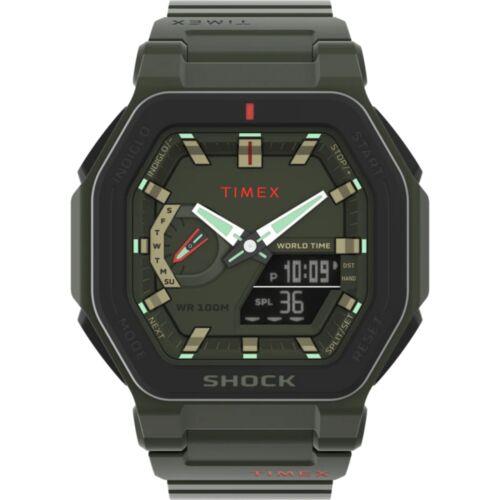 Timex Men`s Watch Command Encounter Analog-digital Dial Green Strap TW2V35400 - Dial: Green, Black, Band: Green