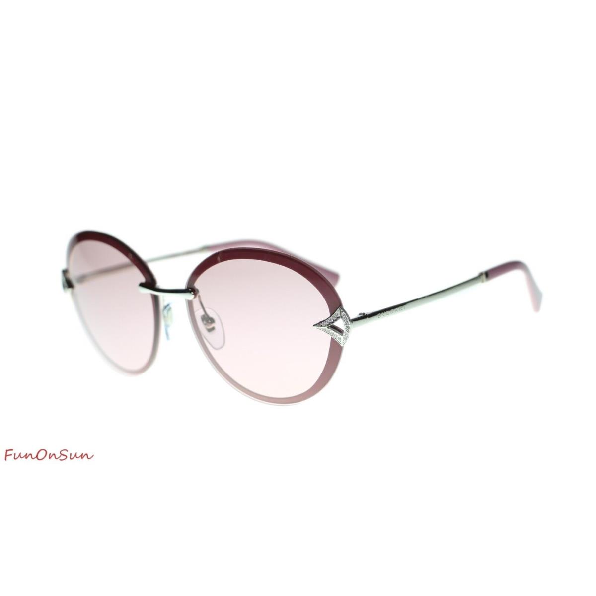 Bvlgari Women`s Oval Sunglasses BV6101B 203890 Pink Violet/pink Lens 61mm