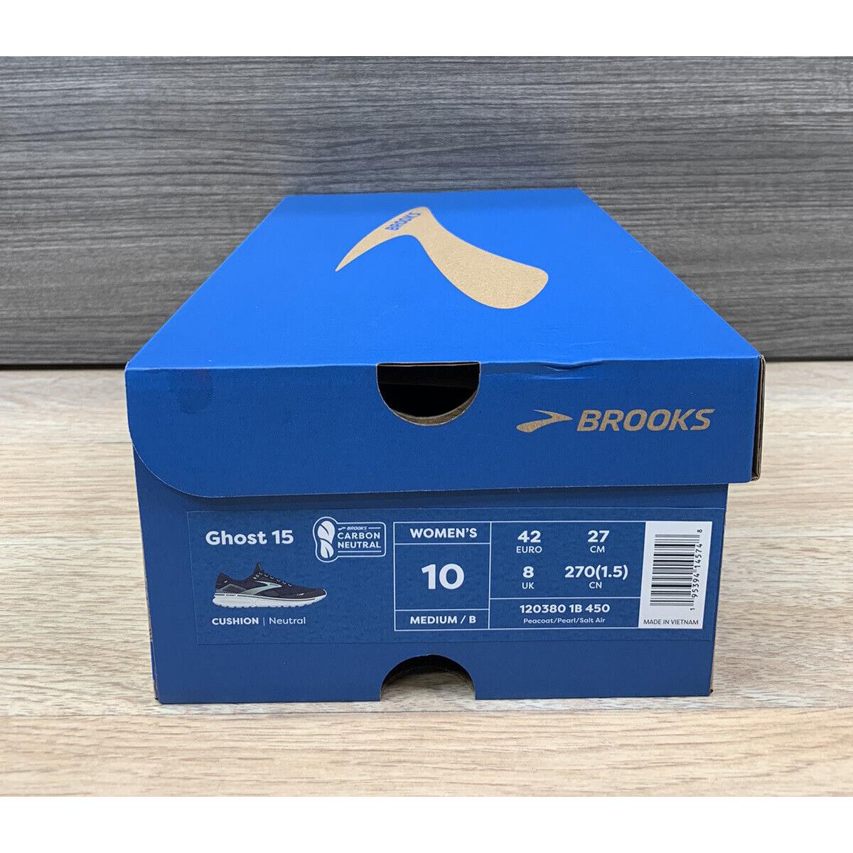 Brooks Womens Ghost 15 1203801B450 Blue Running Shoes Sneakers Size 10 Medium/b