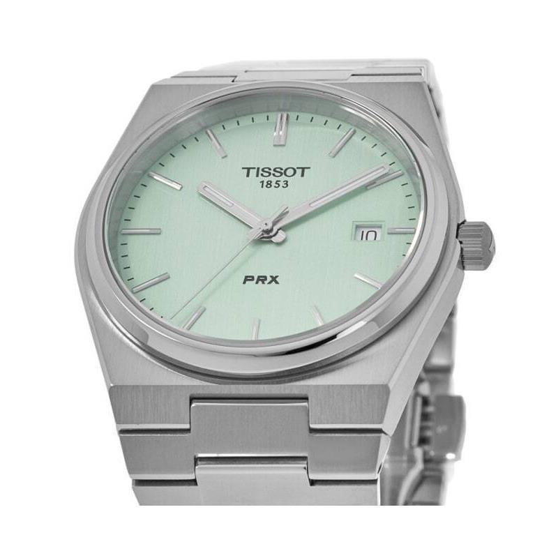 Tissot Prx Quartz Mint Green Dial Steel Men`s Watch T137.410.11.091.01