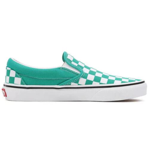 Vans Classic VN0A5JMHB00 Men`s Green White Slip-on Checkerboard Shoes NR711