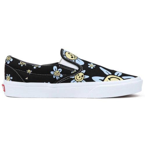 Vans Classic VN0A5JMHY23 Men`s Black/blue/yellow Slip-on Skateboard Shoes NR722 - Black/Blue/Yellow
