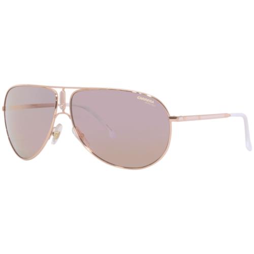 Carrera Icons Gipsy65 DDB0J Sunglasses Rose Gold / Grey Mirrored Rose Aviator - Frame: Gold, Lens: Brown