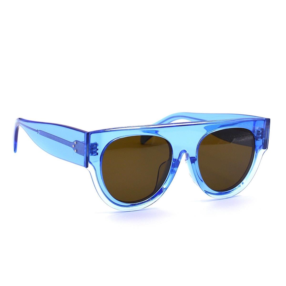 Celine Paris CL40012F 84E Blue Crystal Brown Lens Sunglasses 52-19