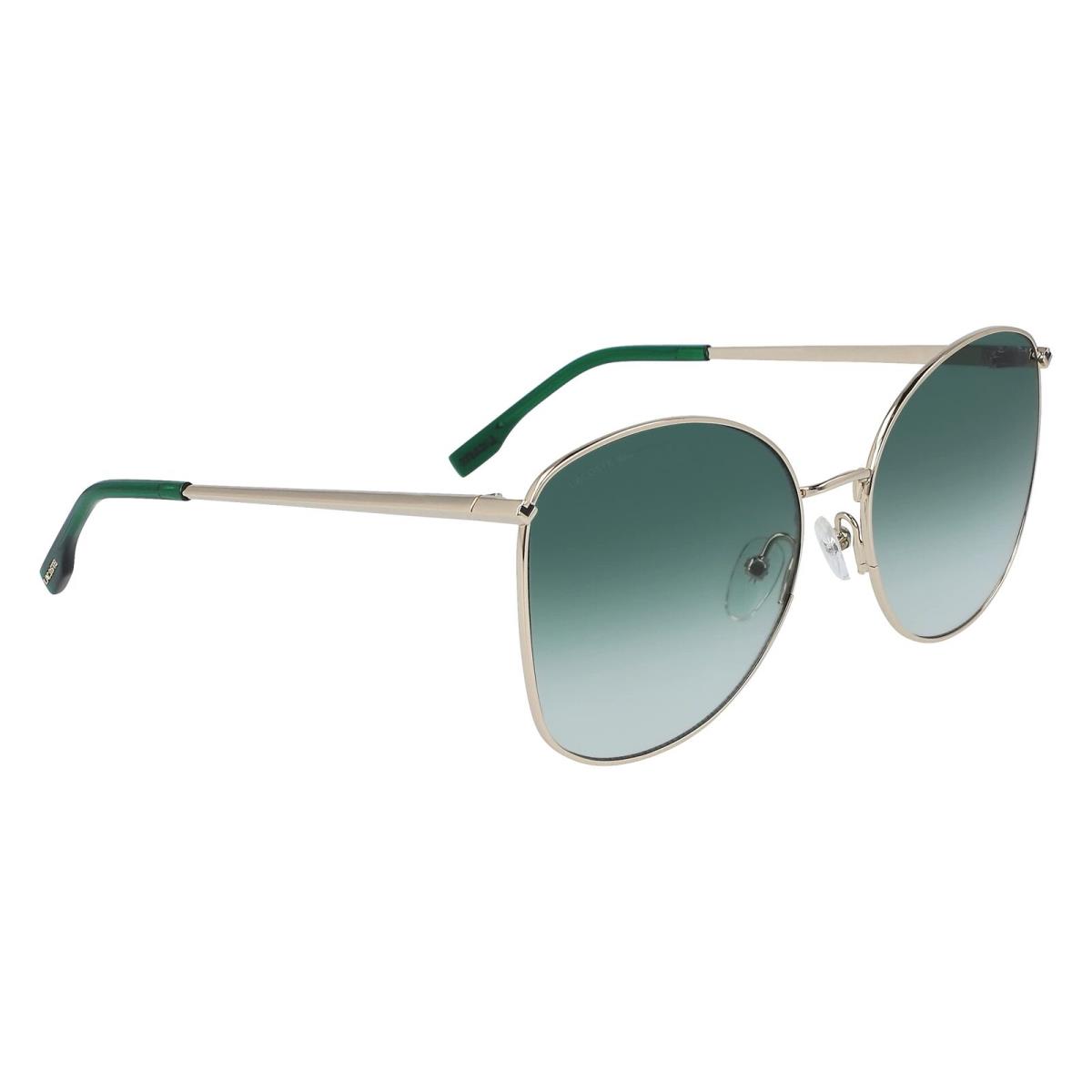 Lacoste L224S 714 Gold Sunglasses with Green Gradient Lenses - Gold, Frame: Gold, Lens: Green