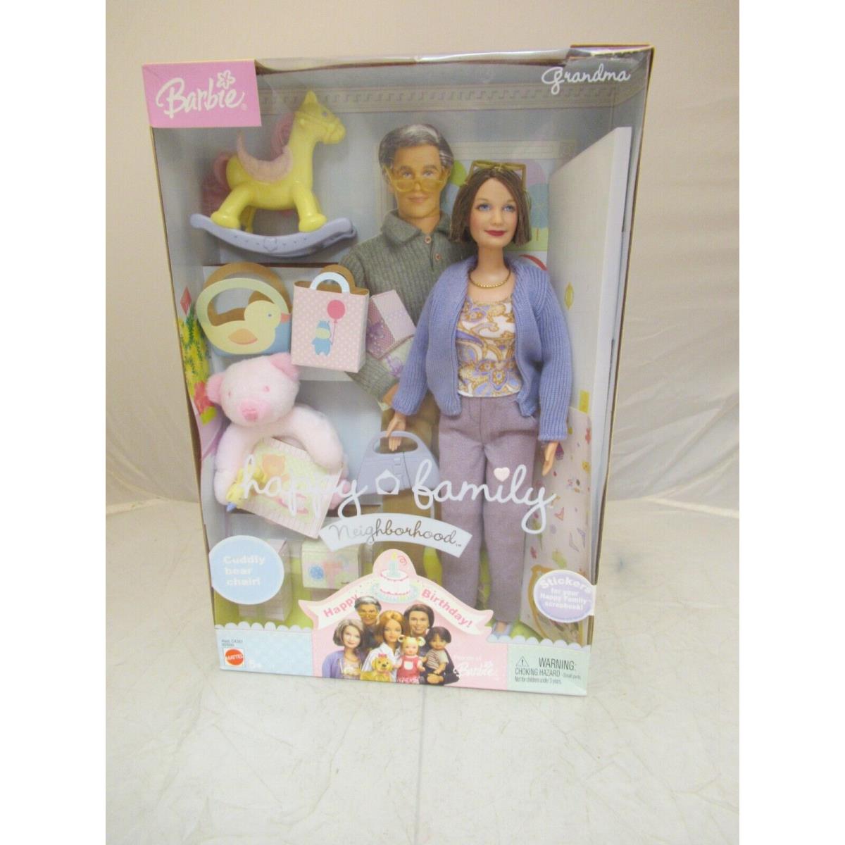 Mattel 2003 Rare Grandma Happy Family Neighborhood Birthday W/bear Barbie - Mib Nrfb