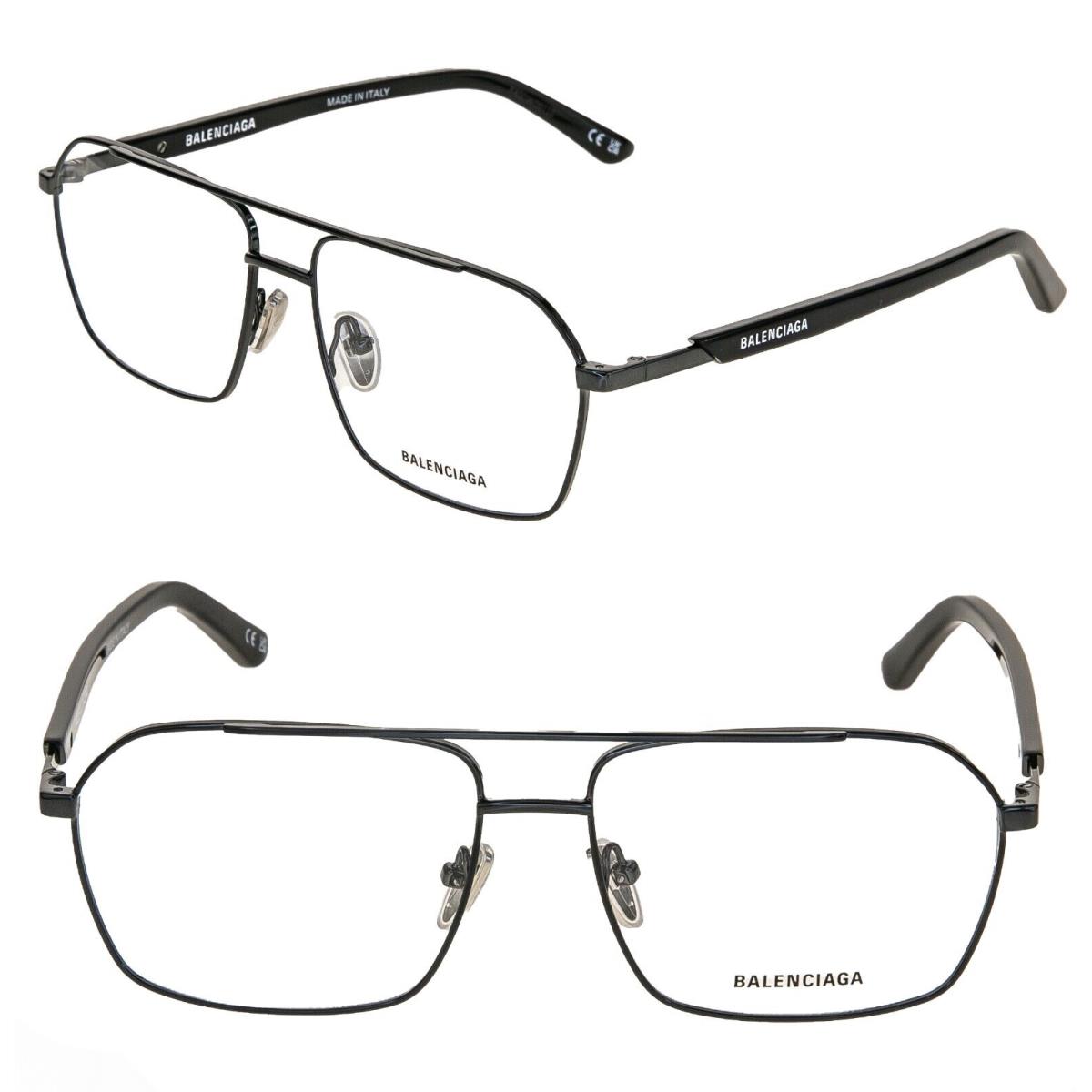 Balenciaga Logo Tag 0248 Black Unisex Eyeglass 57mm GG0248O Optical Frame 003 - Frame: Black