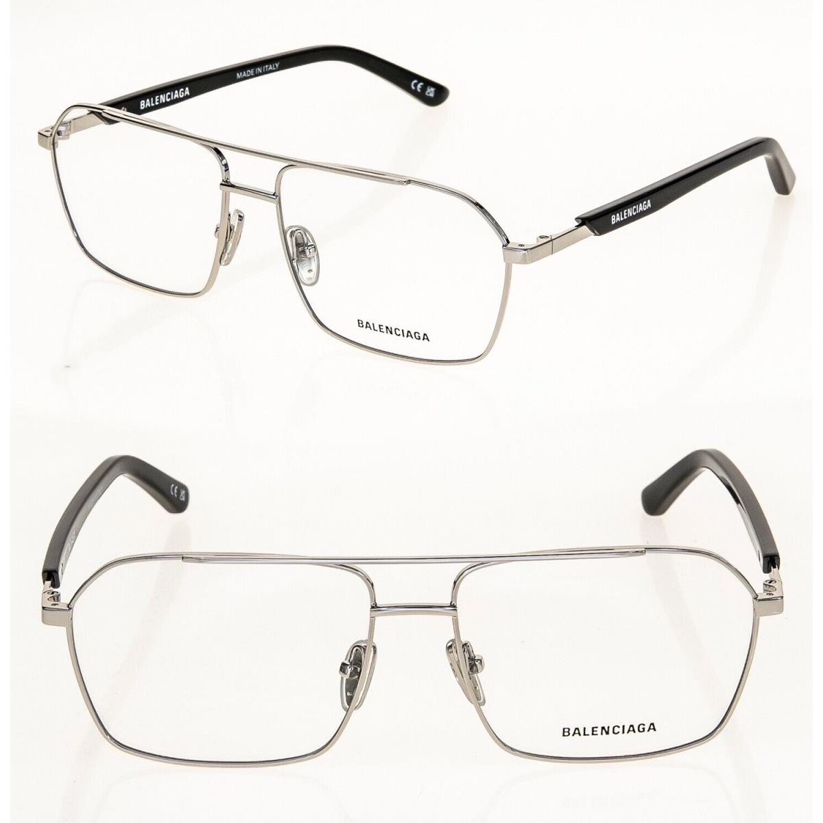 Balenciaga Logo 0248 Silver Black Unisex Eyeglass 57mm BB0248O Optical Frame 001