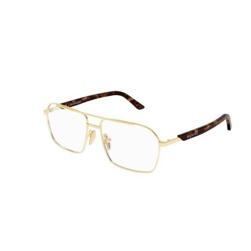 Balenciaga BB0248O 002 Gold-havana Square Men`s Eyeglasses