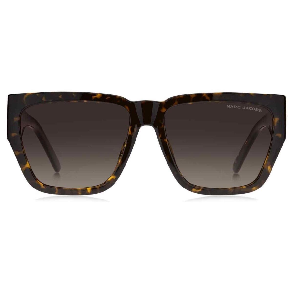Marc Jacobs MARC-646/S 0086/HA Havana/brown Gradient Rectangular Sunglasses - Frame: Havana, Lens: Brown