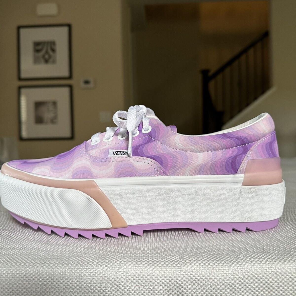 Womens Vans Era Stacked Pink Gradient Lavender Shoes Size 9 - Pink Lavender