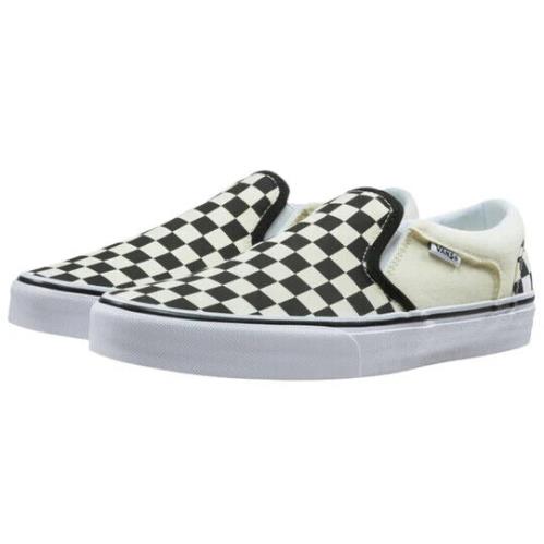 Vans Asher VN000SEQIPD Men`s Black/white Checkerboard Skate Shoes Size 7.5 PB326 - Black/White