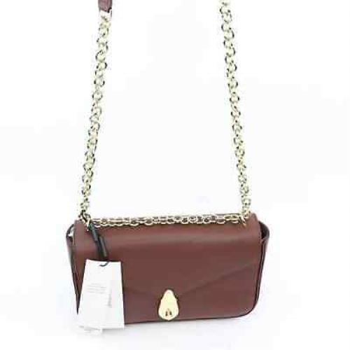 Calvin Klein Womens Daytonna Locked Chain Crossbody Bag Brown Flap Zip S