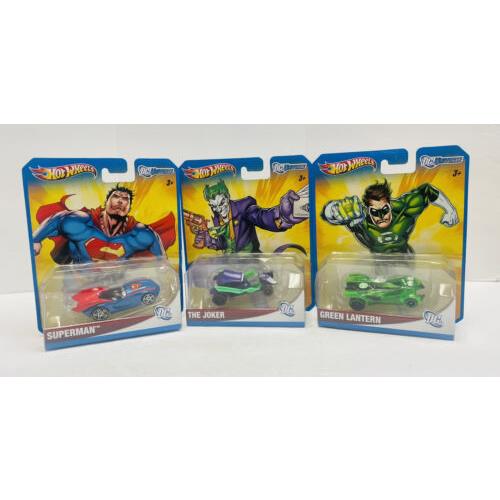 2011 Hot Wheels DC Universe Cars-superman-the Joker-green Lantern