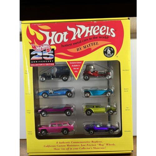 Hot Wheels Rare and Vintage 25th Anniversary Collectors Edition 8 Pack